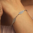 Leafy Shine Silver Bracelet,,hi-res view 2