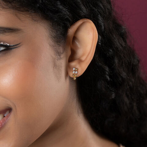 Glam Bubble Gold & Diamond Stud Earrings