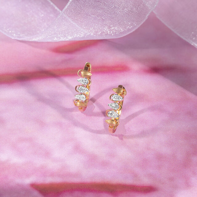 Bold Luxe Gold & Diamond Hoop Earrings,,hi-res image number null