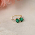 Radiant Envy 14KT Emerald & Diamond Ring,,hi-res view 1