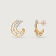 Aqua Aura 14 Kt Gold & Diamond Hoop Earrings,,hi-res view 4