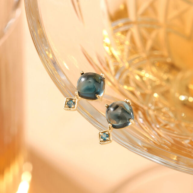 Azure Dream 14KT London Topaz Stud Earrings,,hi-res image number null