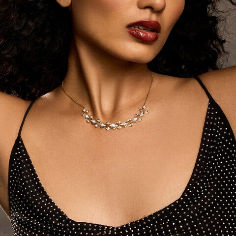 Disco Beat Gold & Diamond Necklace