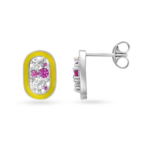 925 Silver Striking Contemporary Stud Earrings