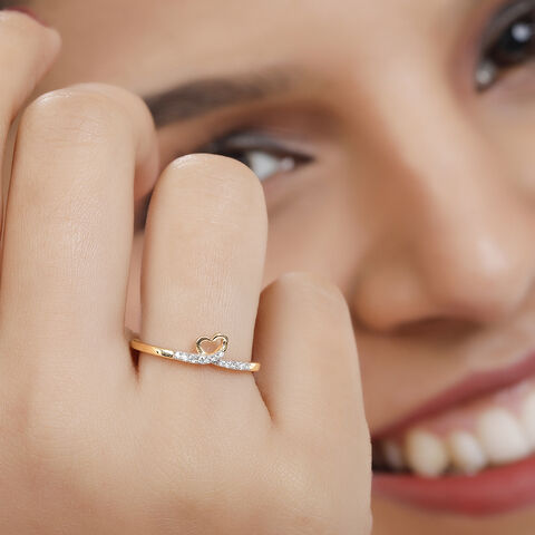 14KT Yellow Gold Unique Relationships Diamond Ring