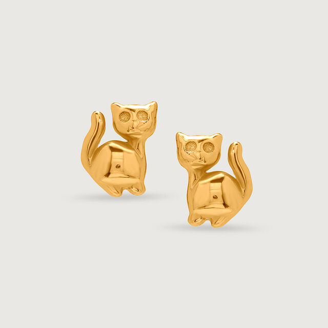 Kitty Couture 18KT Gold Stud Earrings,,hi-res image number null