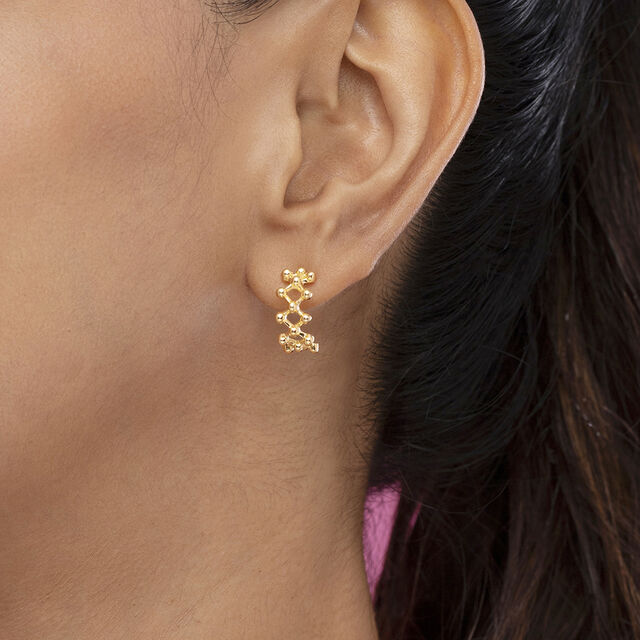 Elegant Cascade Gold Drop Earrings,,hi-res image number null