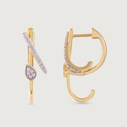 Radiant Spark Gold & Diamond Hoop Earrings