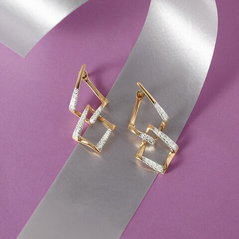 Geometric Glam Gold & Diamond Hoop Earrings