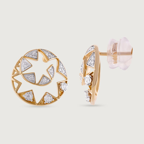 Heritage Spiral Gold & Diamond Stud Earrings