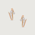 Groovy Glimmer Gold & Diamond Hoop Earrings,,hi-res view 2
