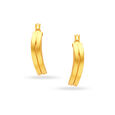 22KT Yellow Gold Subtle Glamorous Hoop Earrings,,hi-res view 5