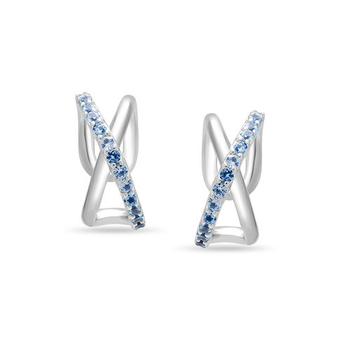 925 Silver Sophisticated Earcuff with Blue Zirconium
