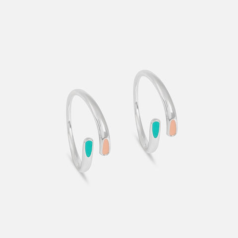 Pastel Pop Silver Toe Rings