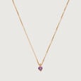 Heart of Amethyst 14 Kt Gold Chain and Pendant,,hi-res view 3