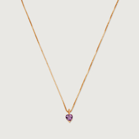 Heart of Amethyst 14 Kt Gold Chain and Pendant