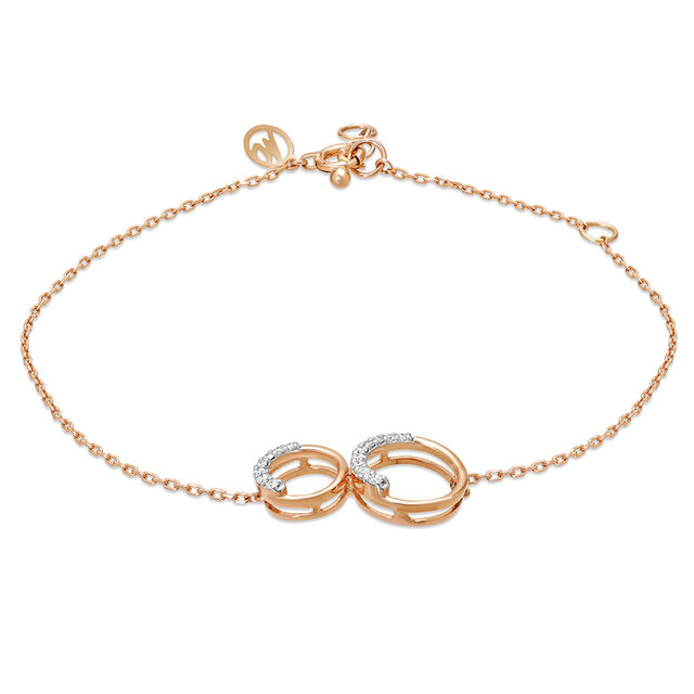 14 KT Rose Gold Enthralling Circles Diamond Bracelet,,hi-res image number null