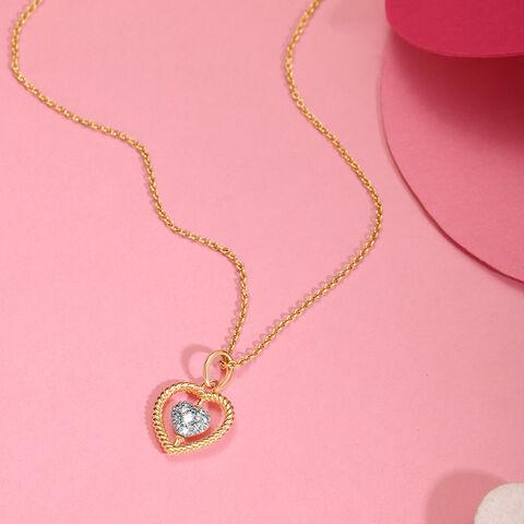 Cupid Edit Dancing Hearts 14KT Gold & Diamond Pendant
