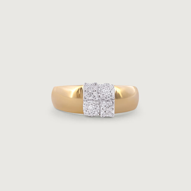 Forever Vibes Gold & Diamond Finger Ring for Men,,hi-res image number null