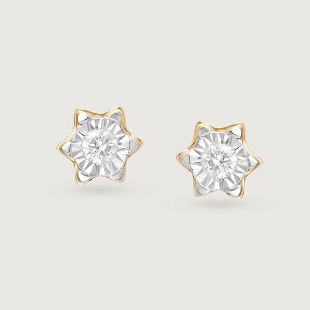 Twinkling Stars 14Kt Diamond Stud Earrings,,hi-res image number null