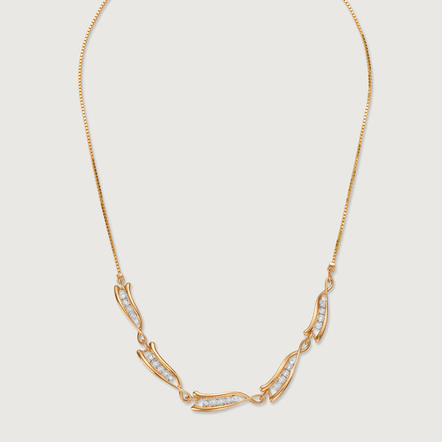 Elegant Rivulet 14 Kt Gold & Diamond Necklace,,hi-res image number null