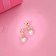 Glowing Hearts Pearl & Gold Drop Earrings,,hi-res view 1