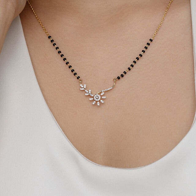 Floral Radiance Gold and Diamond Mangalsutra,,hi-res image number null