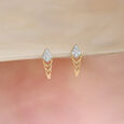 Chevron Grace Gold & Diamond Stud Earrings,,hi-res view 1