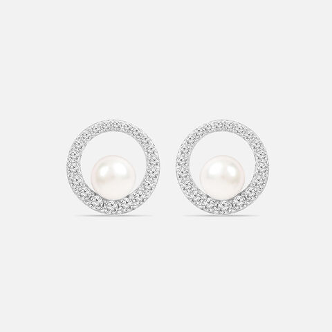 Luminous Pearl Silver Earrings