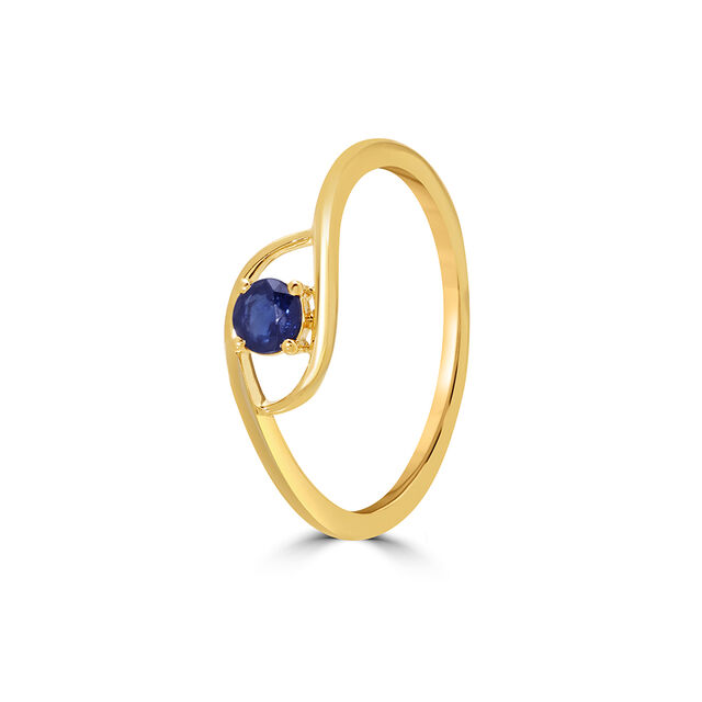 14KT Yellow Gold Evil Eye Finger Ring,,hi-res image number null
