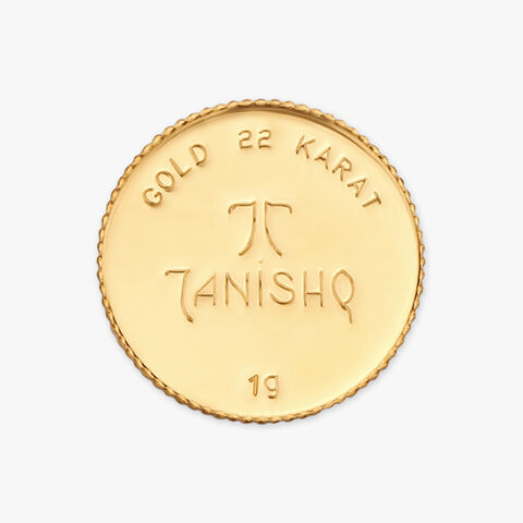 1 gram 22 Karat Gold Coin with Lakshmi Ganesha Motif