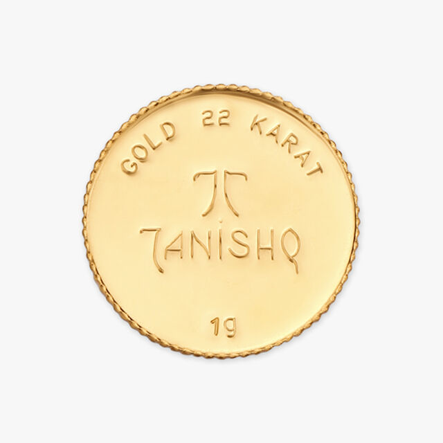 1 gram 22 Karat Gold Coin with Lakshmi Ganesha Motif,,hi-res image number null