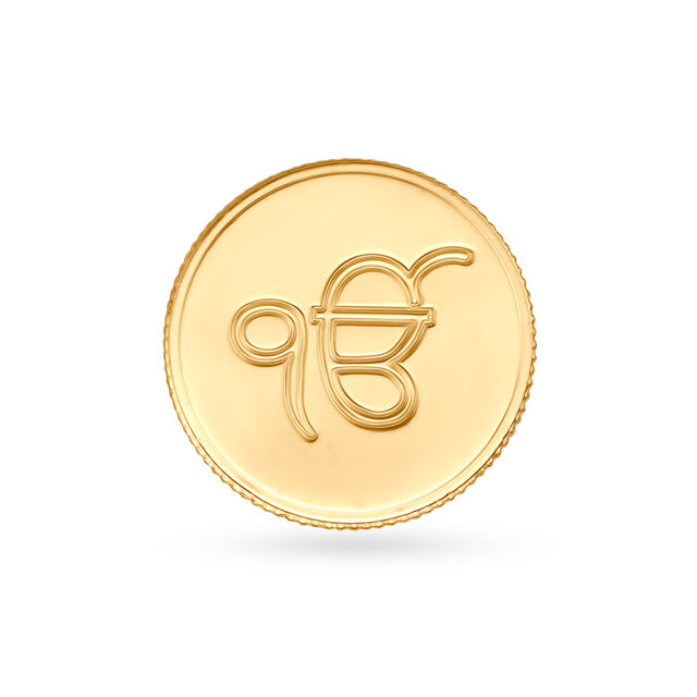 8 gram 22 Karat Gold Coin with Ek Onkar Satnam design,,hi-res image number null