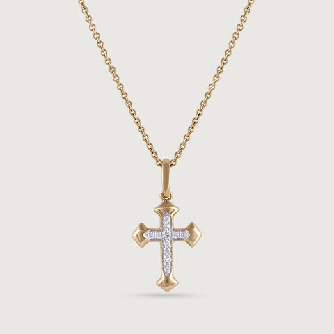 Trinity Cross Gold and Diamond Pendant