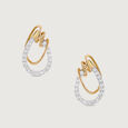 Artistic Flow Gold & Diamond Stud Earrings,,hi-res view 3