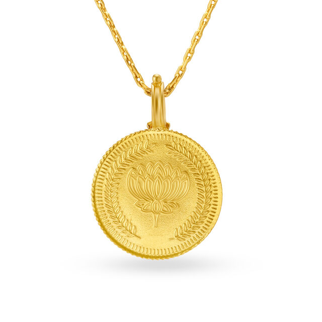 Devotional Gold Lakshmi Kasu Pendant,,hi-res image number null
