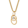 14KT Yellow Gold Sleek Circles Diamond Pendant,,hi-res view 2