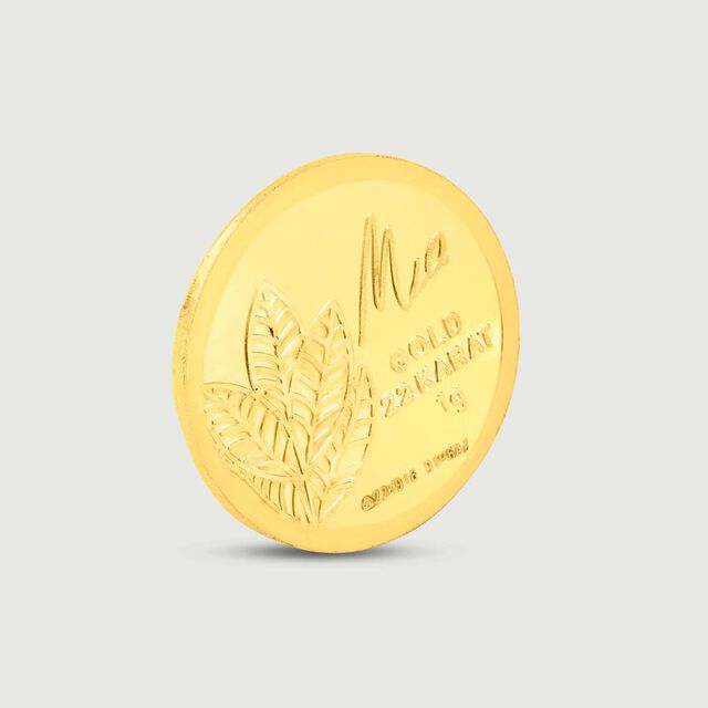 1 GM 22 Karat Sublime Mango Leaf Gold Coin,,hi-res image number null