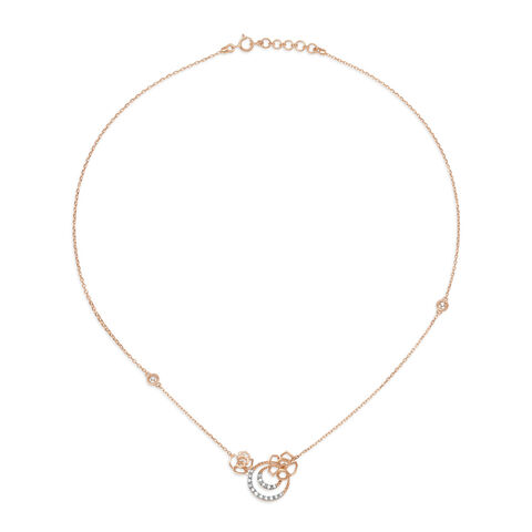 14kt Rose Gold Diamond Pendant with Chain