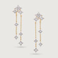 Starlit Cascade Gold & Diamond Drop Earrings,,hi-res view 3