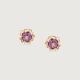 Floral Finesse Amethyst & Diamond Stud Earrings,,hi-res view 3