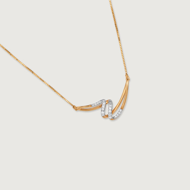 Draped Sparkle 14 Kt Gold & Diamond Necklace,,hi-res image number null