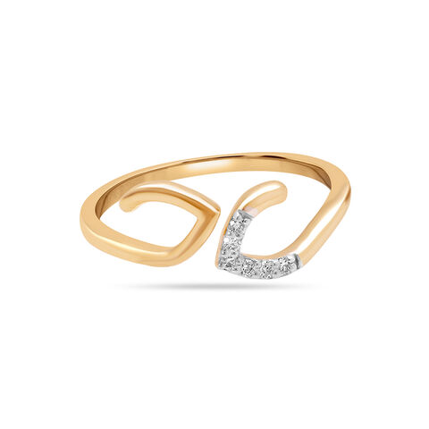 14KT Yellow Gold Disjointed Charm Diamond Ring