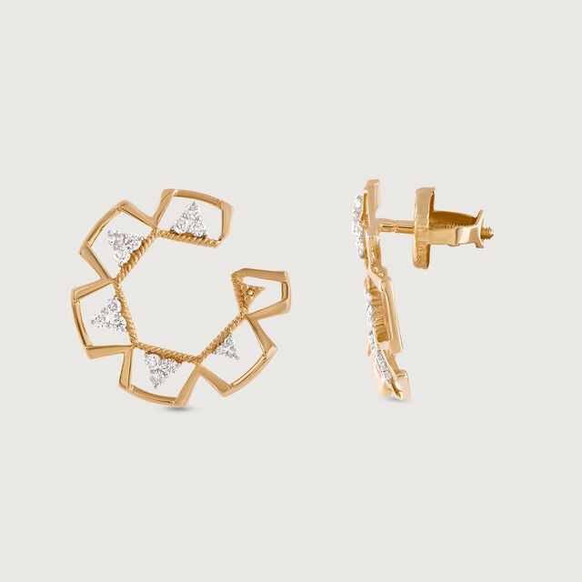 Prism Charm Gold Stud Earrings,,hi-res image number null