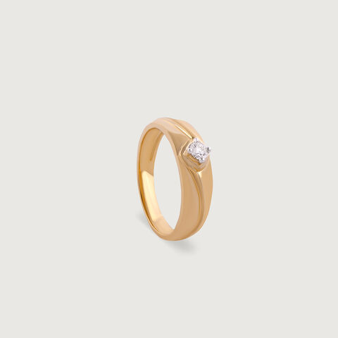 Twisted Vibe Gold & Diamond Finger Ring for Men