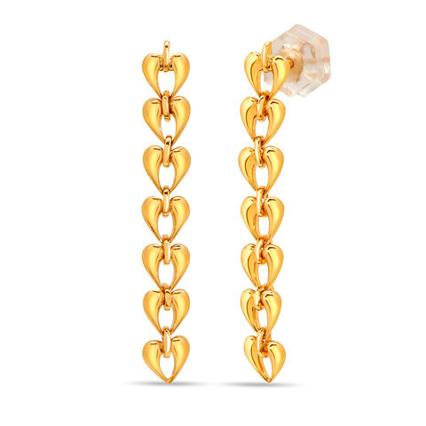 14KT Yellow Gold Hearts In Harmony Drop Earrings