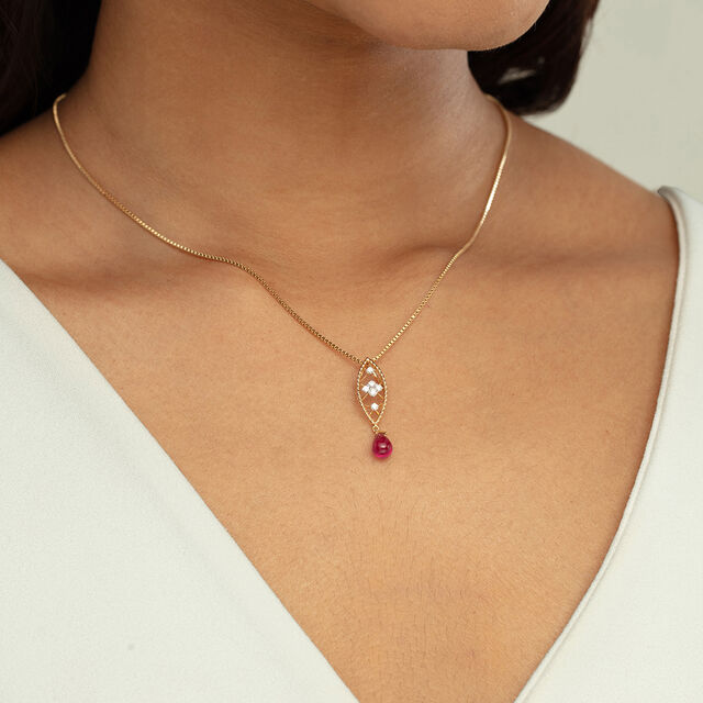 Disco Shine Diamond & Ruby Pendant,,hi-res image number null
