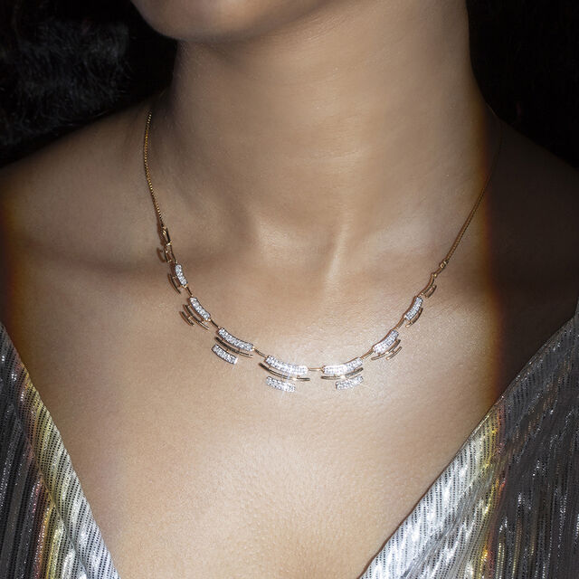 Flash Weave Gold & Diamond Necklace,,hi-res image number null