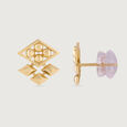 Zigzag Glamorous Gold Stud Earrings,,hi-res view 4