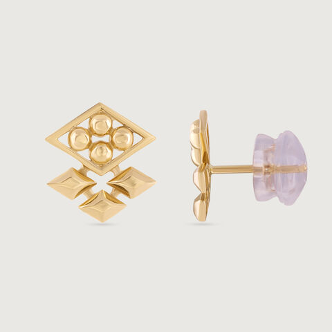 Zigzag Glamorous Gold Stud Earrings